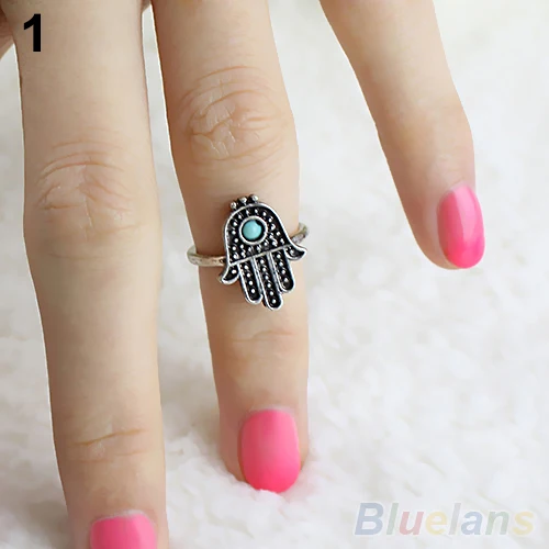 Женское серебряное кольцо Fatima Hamsa со сглаза для защиты|hand of fatima ring|silver womenring silver women