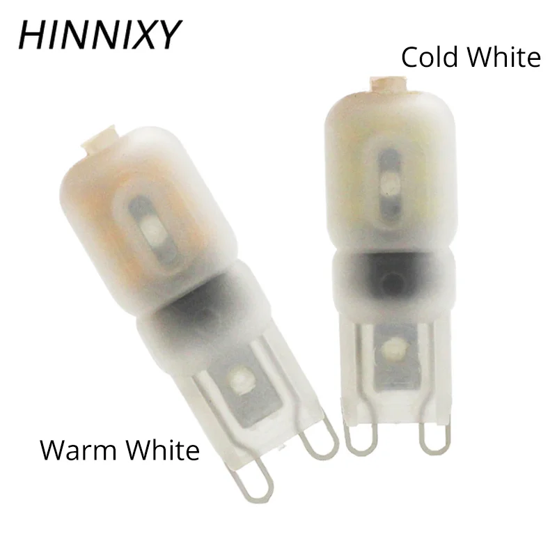 Hinnixy 5 шт./лот светодиодные лампы G9 Теплый белый Холодный 2 Вт лампочка для люстры