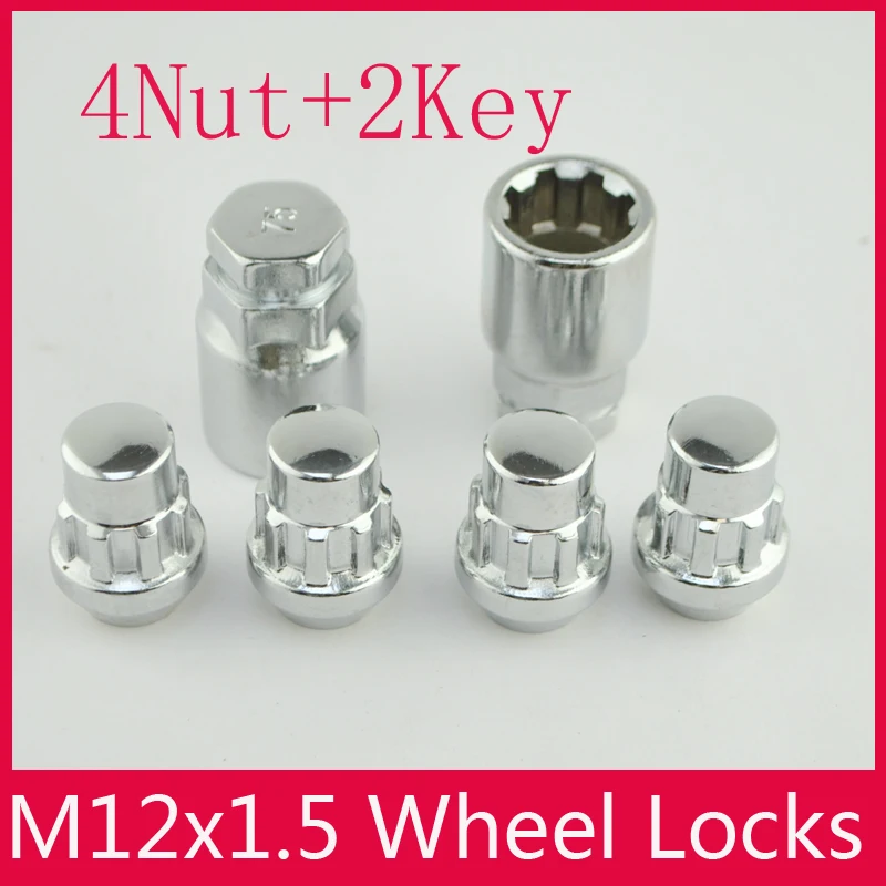 4 гайки + 2 ключа 12x1 5 сплава колеса замки противоугонные для ford Hyundai chevrolet buick Kia Mazda