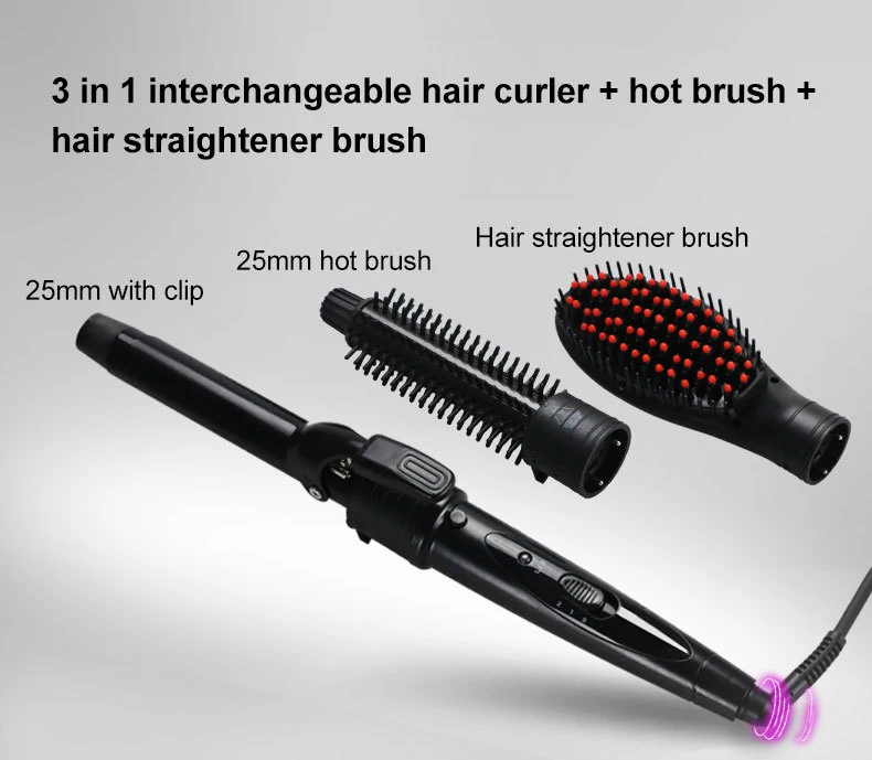 Новинка 2017 многофункциональный выпрямитель для волос 3 в 1 утюжок завивки сменные