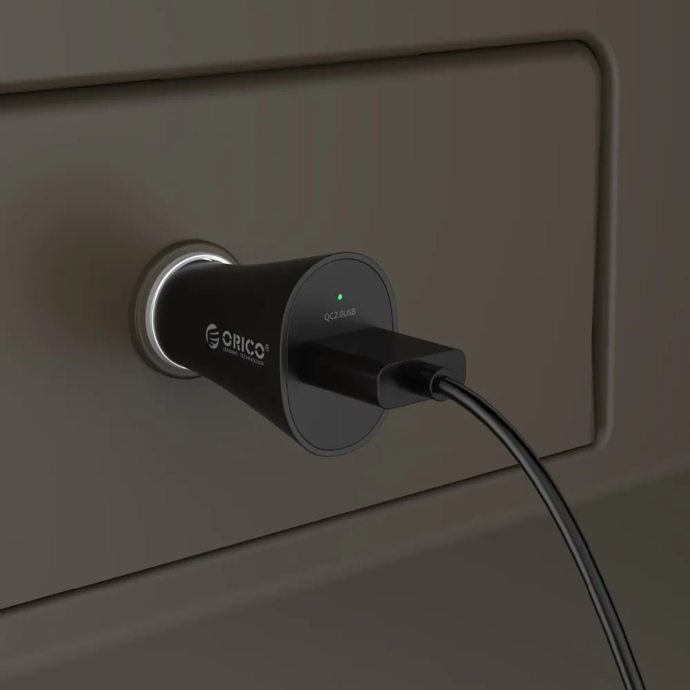 Автомобильное USB зарядное устройство ORICO, быстрая зарядка 2,0, зарядное устройство для мобильного телефона, 2 порта, USB, быстрая QC 2,0, автомобильное зарядное устройство для samsung, Xiaomi, зарядное устройство для планшета