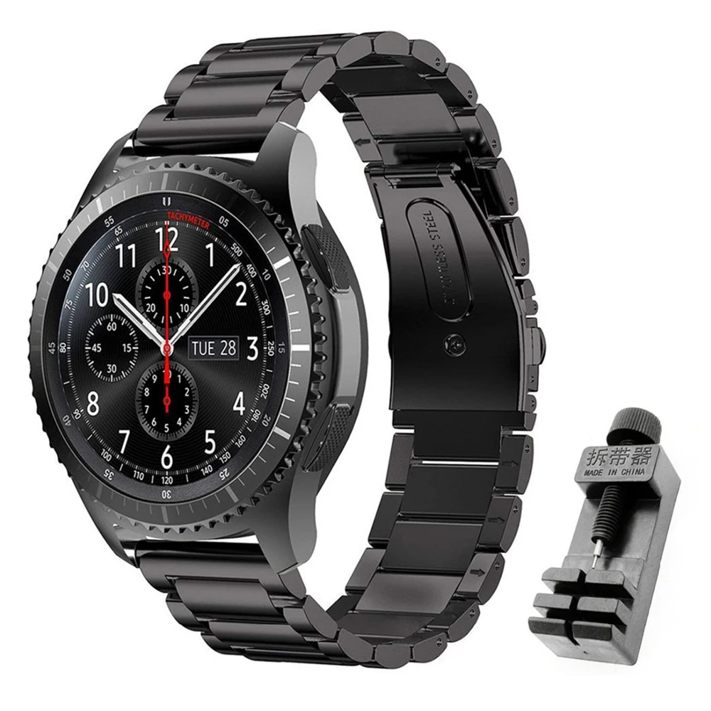 22 20 мм металлический ремешок из нержавеющей стали для samsung Galaxy watch gear S3 S2 классический спортивный ремешок легко сменный ремешок для часов