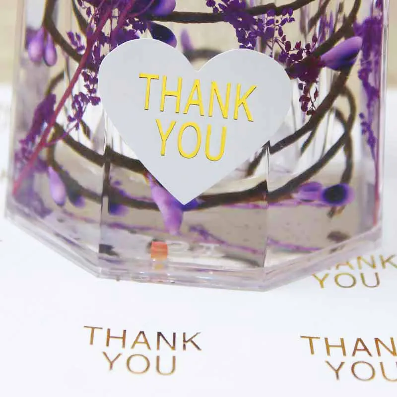 whitethankyou gold 100 шт мулит бумага золото/серебро фольги этикетки DIY ручной работы с любовью самоклеющиеся этикетки в форме сердца спасибо подарочные этикетки 33*29 м - Цвет: whitethankyou gold