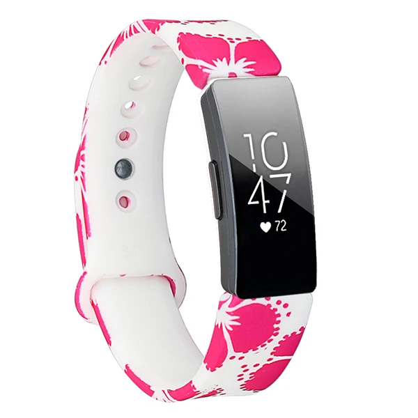 Red flora Силиконовый ремешок для Fitbit Inspire HR Flora, цветной смарт-ремешок для Fitbit Inspire/Inspire HR, аксессуары, маленький Ларг - Цвет: Red flora