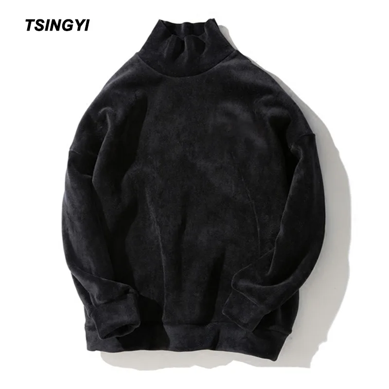 Tsingyi, пуловер, одноцветные, Astroworld, толстовки для мужчин и женщин, Kanye, уличная одежда, хип-хоп, водолазка, худи, Homme, золото, бархат, 5XL, толстовки