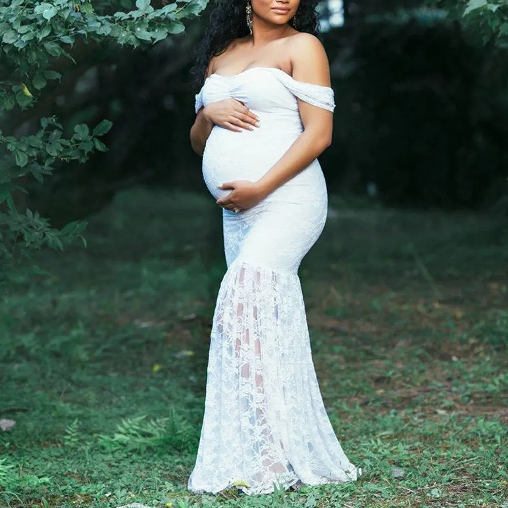 Платье русалки для беременных платье фотосессии вязаное крючком кружево