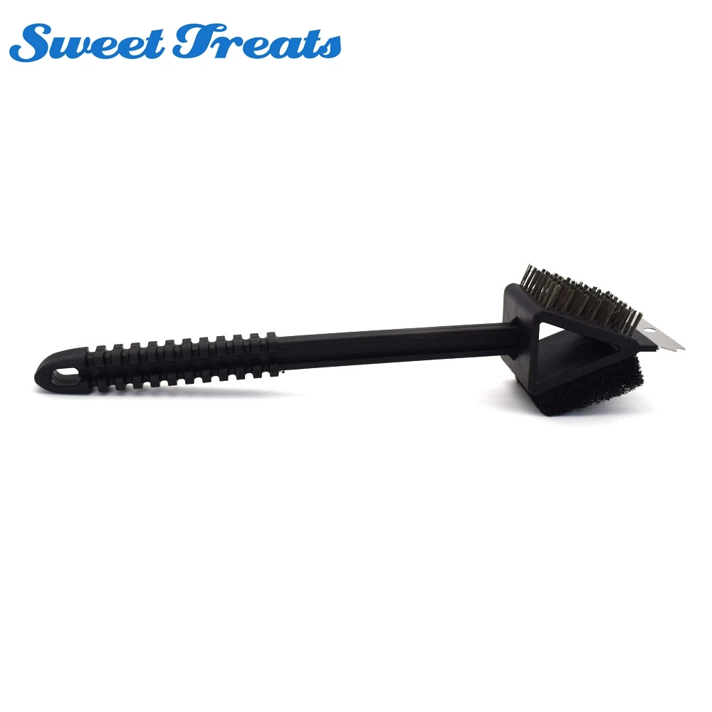 Sweettreats 3 in1 нержавеющая стальная длинная ручка барбекю гриль щетки для чистки печи очиститель барбекю Медный провод щетка для гриля барбекю