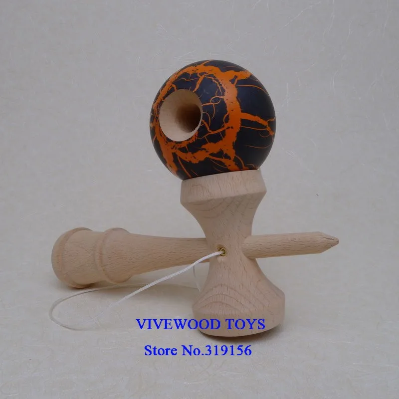 Дешевый бук Kendama для детей, изготовлен из натурального бука, кракле Kendama, металлические заклепки Ken с трещины краски Tama, жонглирование мяч