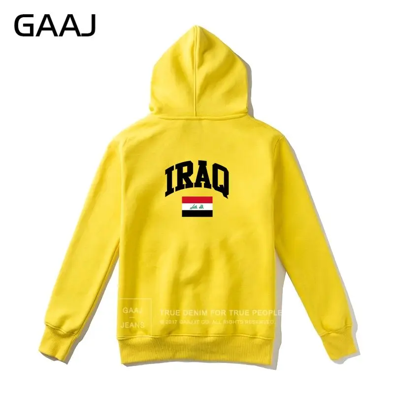 Yellow With Zipper GAAJ флаг Ирака Для мужчин Толстовка Для женщин толстовка модная верхняя одежда, с капюшоном, с рисунком, Высококачественная брендовая одежда Felpe хлопковые пальто# KWEH4 - Цвет: Yellow With Zipper