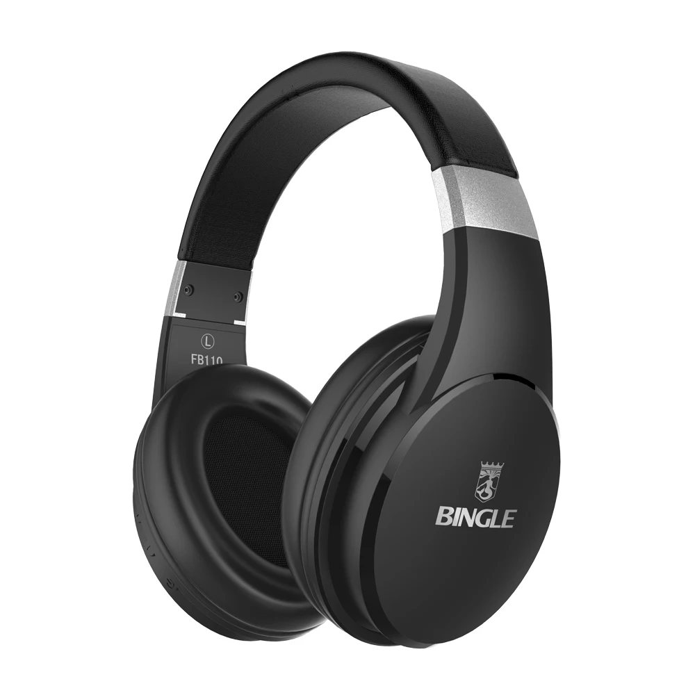 BINGLE FB110 беспроводные стерео наушники Muisc Bluetooth 4,1 гарнитуры CSR 3,5 мм AUX Наушники Hands-free с микрофоном 500 мАч батарея - Цвет: Черный