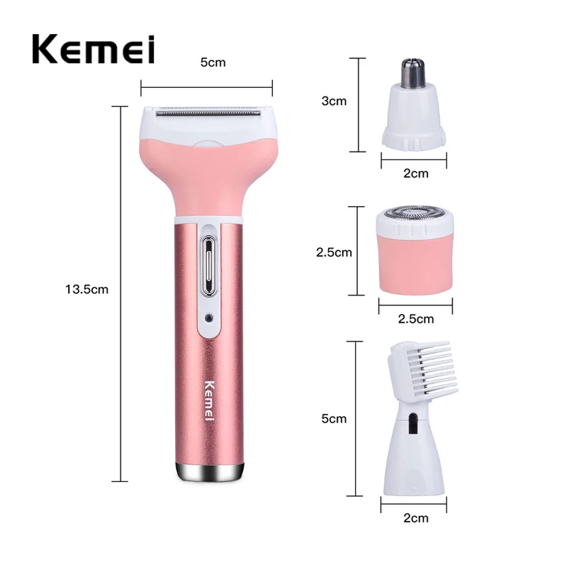 Kemei KM - 6637 4 в 1 перезаряжаемый набор триммеров для бритья тела Многофункциональная