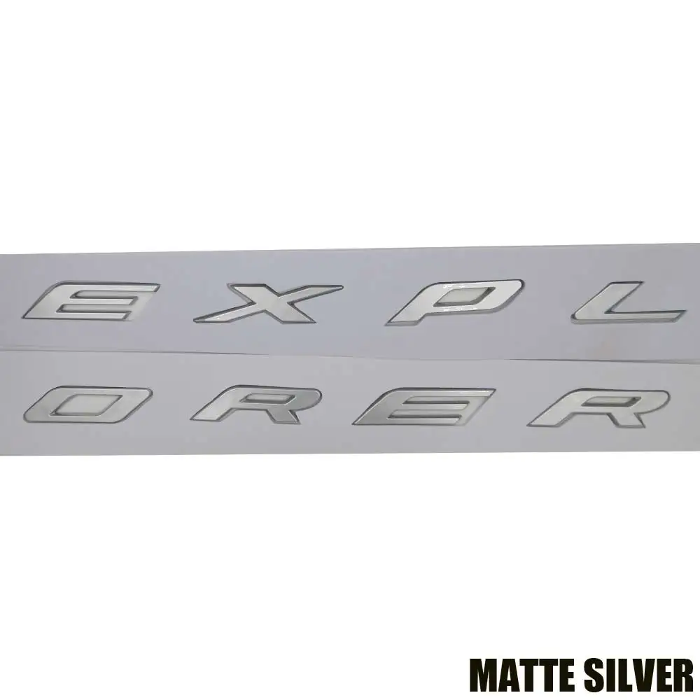 Matte silver DIY хром серебро графит черный капюшон эмблема буквы подходит для 2011- Ford Explorer Sport gloss с фиксированной наклейкой - Название цвета: Matte silver