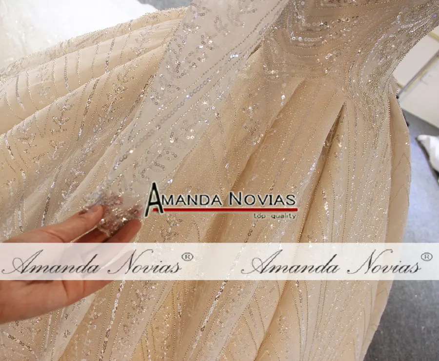 Vestidos de novia Сверкающее бисерное кружевное свадебное платье