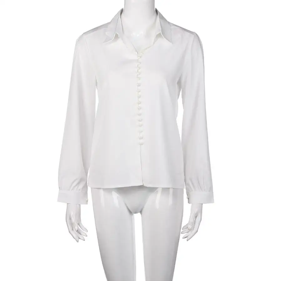 Блузка женская шифоновая с длинным рукавом лацканами A2230|chiffon blouse|long sleeve chiffon