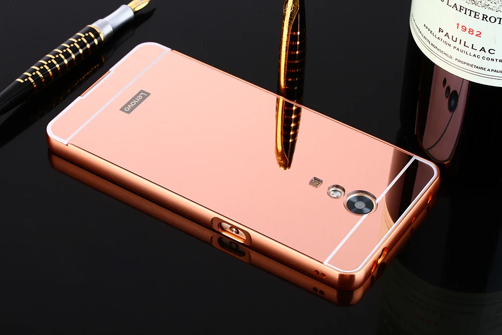 Зеркальный чехол Lenovo Vibe P2 P2a42 металлический алюминиевый каркас с зеркальной