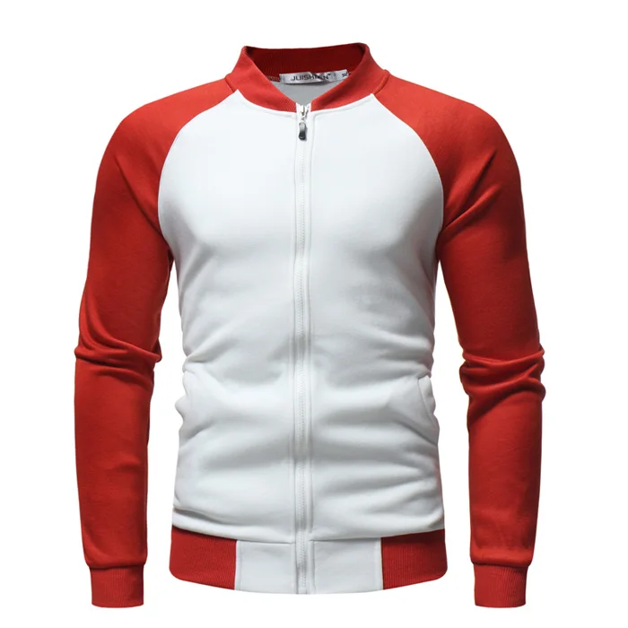white red Осень Зима Новая мужская университетская бейсбольная куртка мужские теплые флисовые куртки и пальто повседневный Бархатный спортивный костюм куртка-бомбер - Цвет: white red