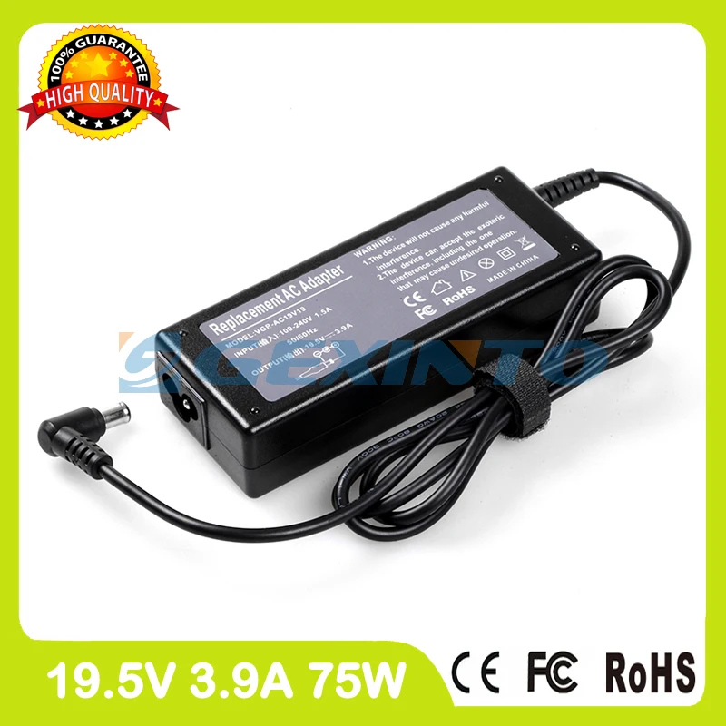 

19.5V 3.9A 75W VGP-AC19V33 laptop charger for Sony Vaio PCG-FX990 PCG-FXA10 PCG-FXA32 PCG-QR1/BP PCG-QR10 PCG-QR20 PCG-QR3/BP