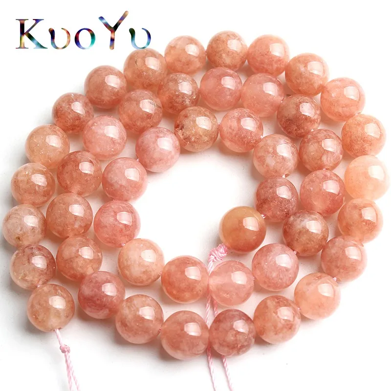 Круглые бусины Sunstone незакрепленные из натурального камня 15 дюймов 4/6/8/10/12 мм для