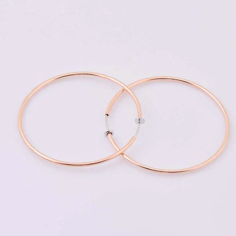 Rose gold-40mm Готический не Пронзенный обруч, женские клипсы в стиле панк, весенние кольца, клипсы для ушей, поддельные серьги - Окраска металла: Rose gold-40mm