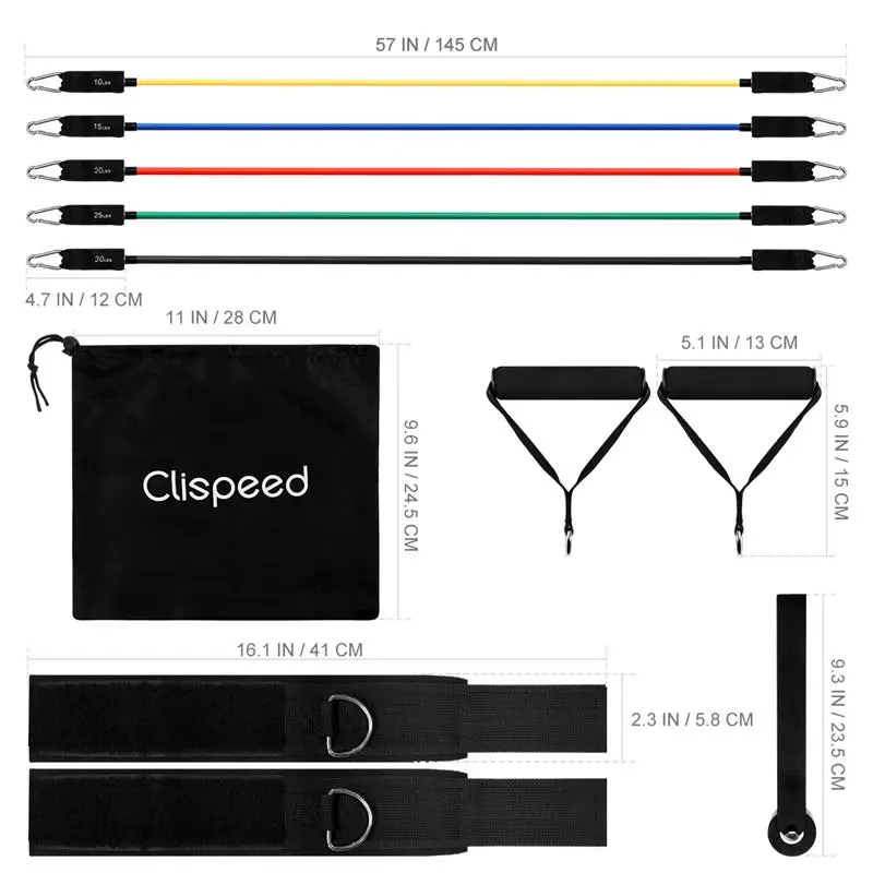 Clispeed 11PCS Resistance Bands Set Stackable Band for Women Gymnastics | Спорт и развлечения