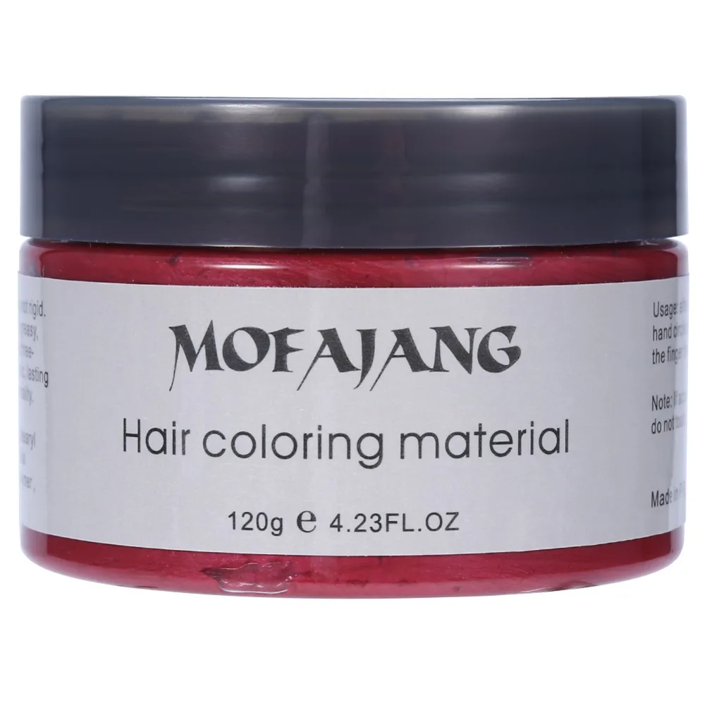 Mofajang 7 цветов, одноразовая краска для волос, Восковая краска, одноразовая формовочная паста, серебряная, красная краска для волос, воск, грязевой крем