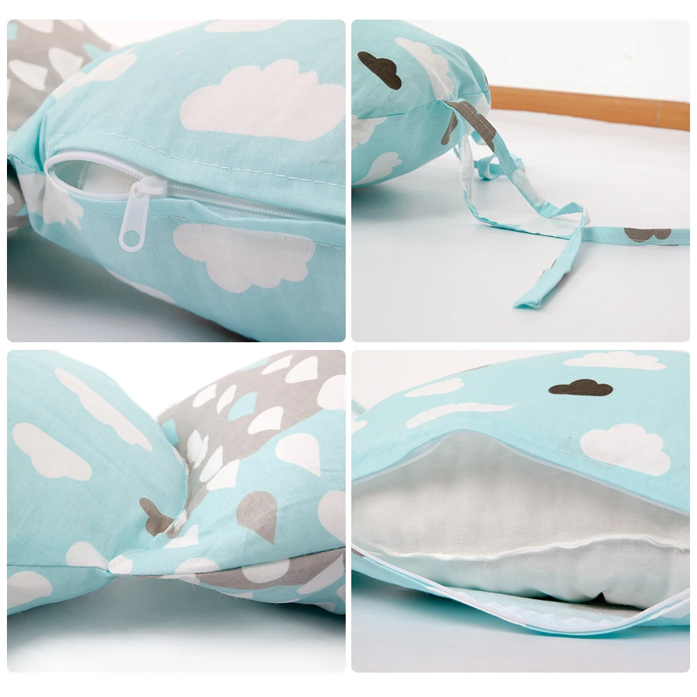 

Baby Bed Bumper Cloud Shaped Infant Newborn Baby Bumper Crib Protector Famous Brand Star Print Cotton Soft Baby Bedding Set