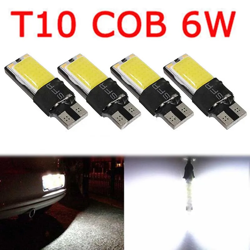 

JX-LCLYL 4 шт. T10 COB 6W W5W 194 168 светодиодный Canbus безошибочный боковой клиновый светильник