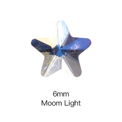 MoomLight 6mm 50 шт. Стразы для ногтей 3D украшения для дизайна ногтей стеклянные украшения для ногтей очаровательные принадлежности плоская задняя часть в форме звезды блестящее Стекло Камни - Цвет: MoomLight 6mm
