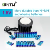 kentli ultra low self discharge 16 slot polymer li ion lithium batteries charger 16 pcs plib li ionaa aaa battery