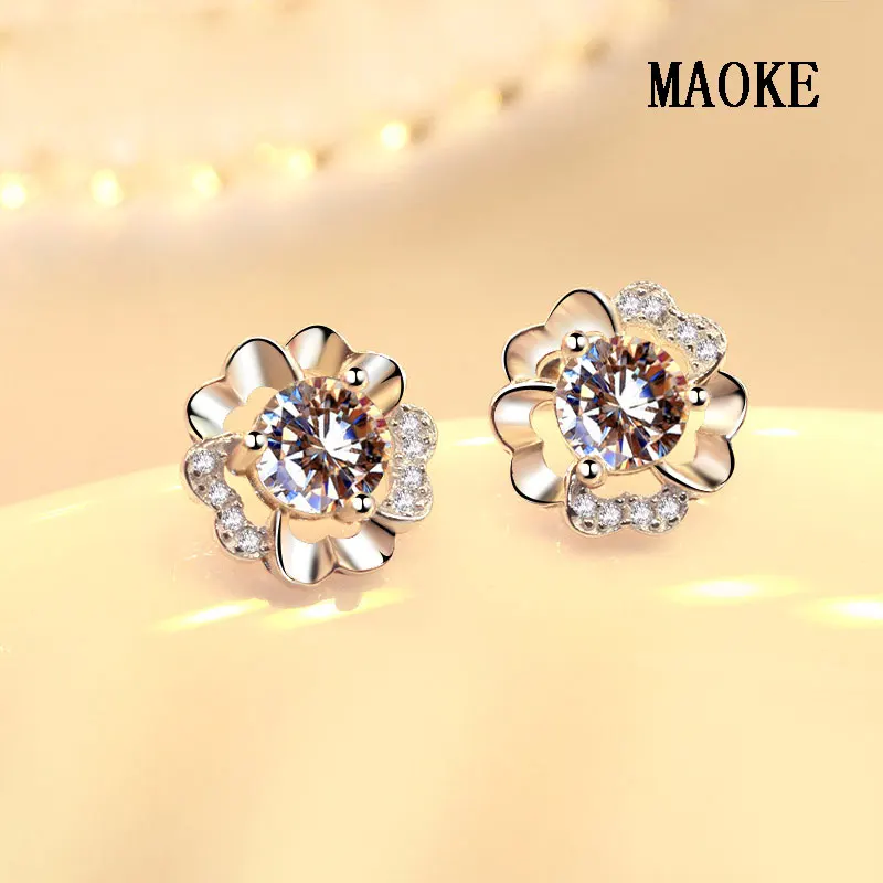 Акция S925 Tremella Spike III Sansheng сливы серьги гвоздики модные ювелирные изделия для