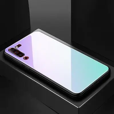 Тонкий силиконовый чехол синего цвета для lenovo Z6 Pro с градиентом, жесткая задняя крышка из закаленного стекла для lenovo Z 6 Pro, чехол s Shell z6 Z6Pro - Цвет: Многоцветный
