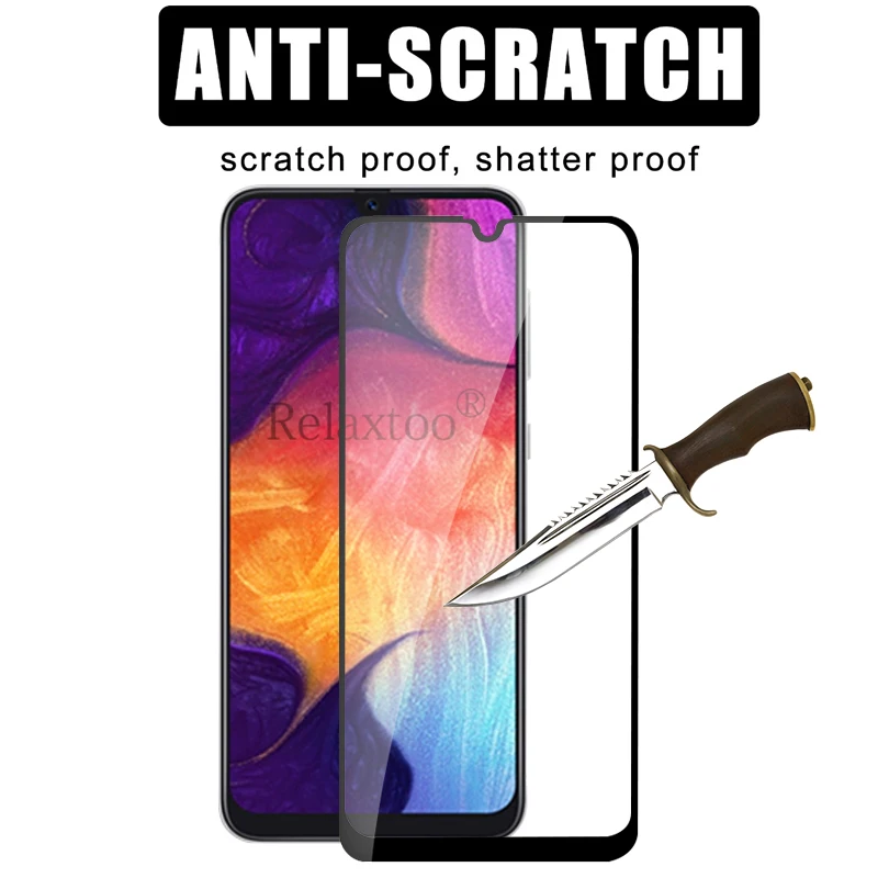 Закаленное стекло с полным покрытием для Samsung A50 защитное защита экрана Sumsung Galax A 50