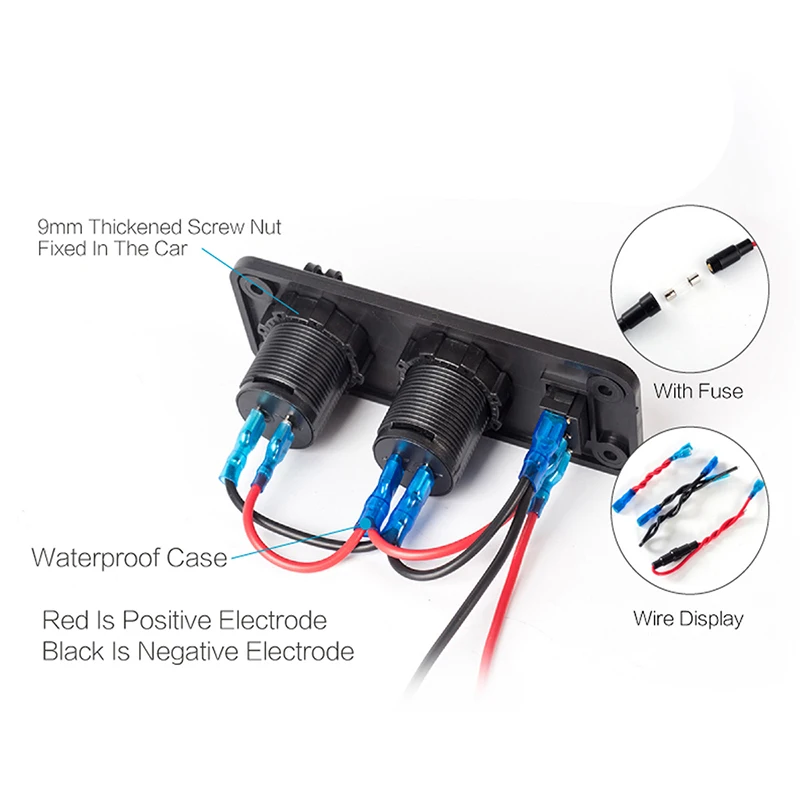 12 V-24 V Dual USB Автомобильное зарядное устройство автомобильного прикуривателя