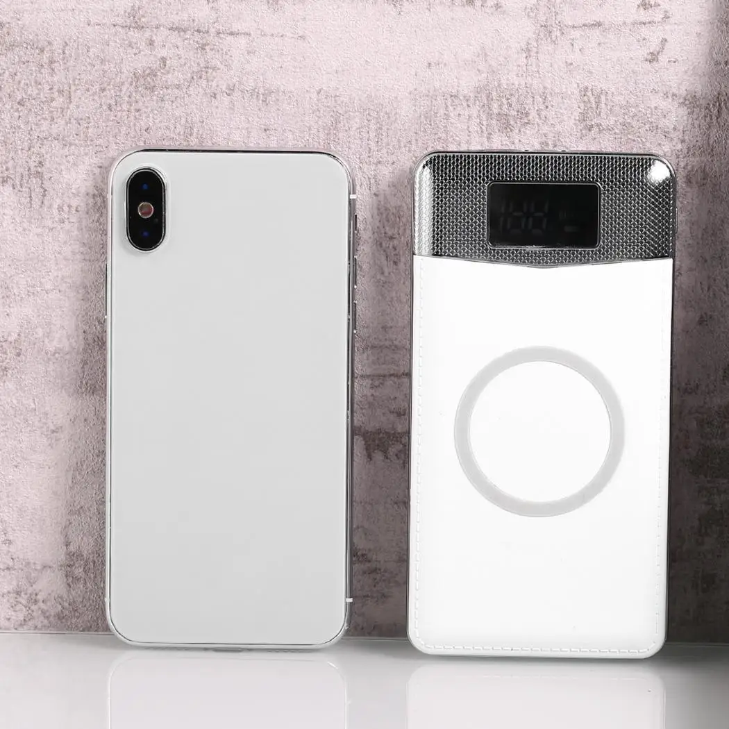 Беспроводное быстрое зарядное устройство power Bank 20000 мАч портативный светодиодный