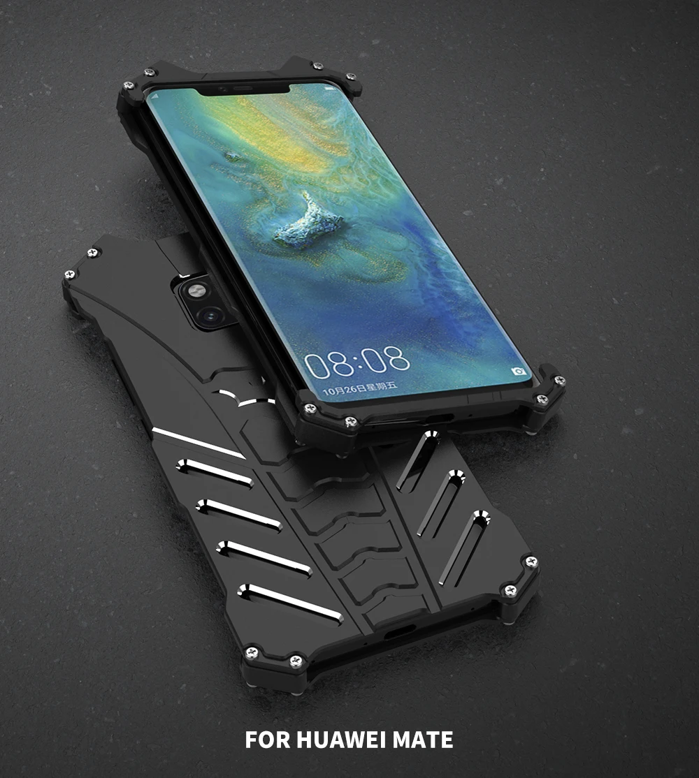 Летучая мышь, ударопрочный металлический чехол для huawei mate 20 Pro X 5G, Жесткий Чехол, корпус из алюминиевого сплава, рассеивание тепла, спортивные+ ремни