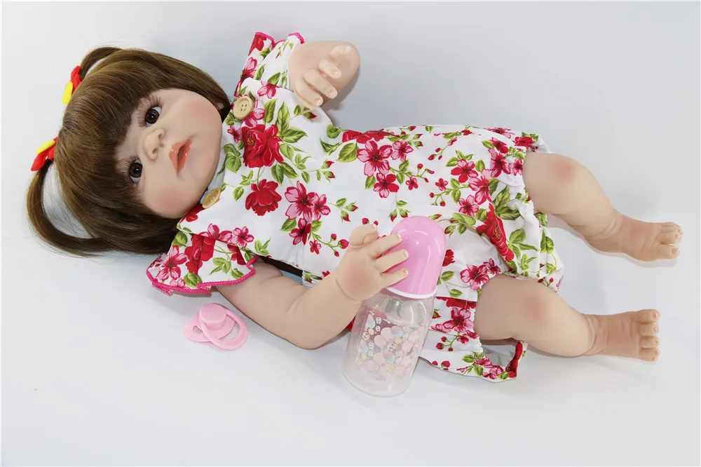 23inch reborn Realistic baby Doll Full silicone vinyl real touch bebe alive bedtime doll Toys collection simulation | Игрушки и хобби
