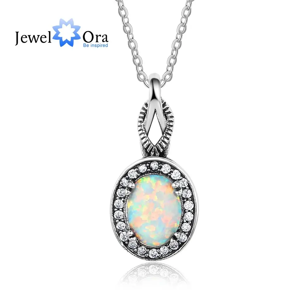 Ожерелье из серебра 2017 пробы с круглым опалом кулоном | Украшения и аксессуары