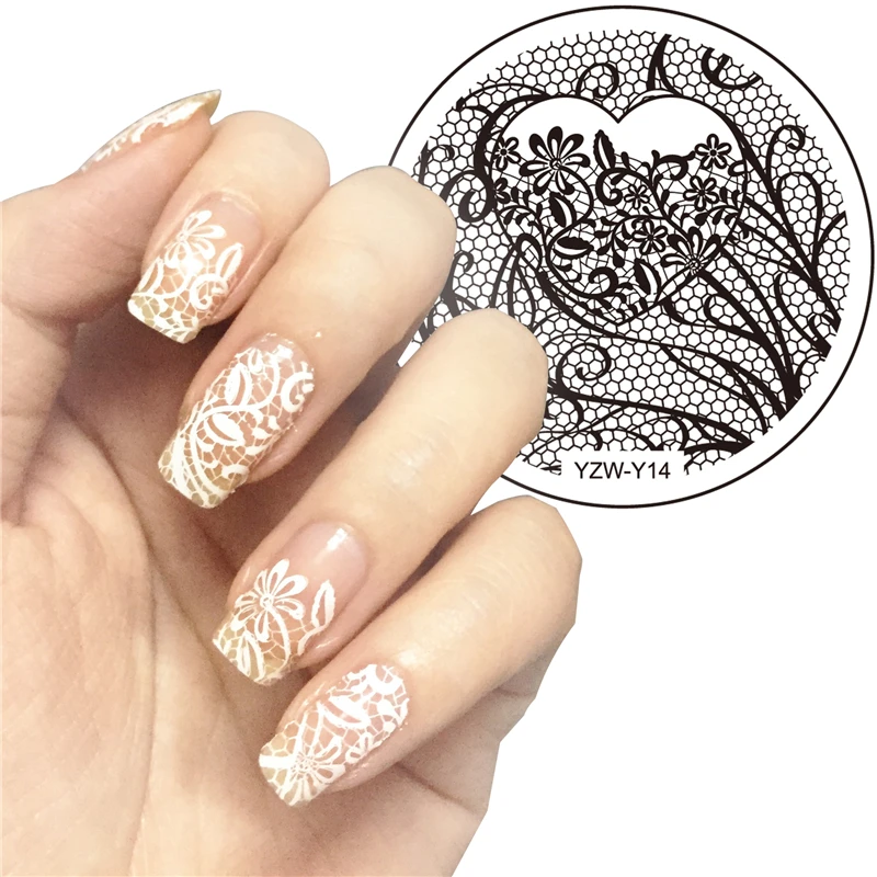 

YZWLE 1Pc NEW Designs 5.5cm Round Stainless Steel 20 Designs DIY Image Stamping Nail Art Plates Templates Stencils