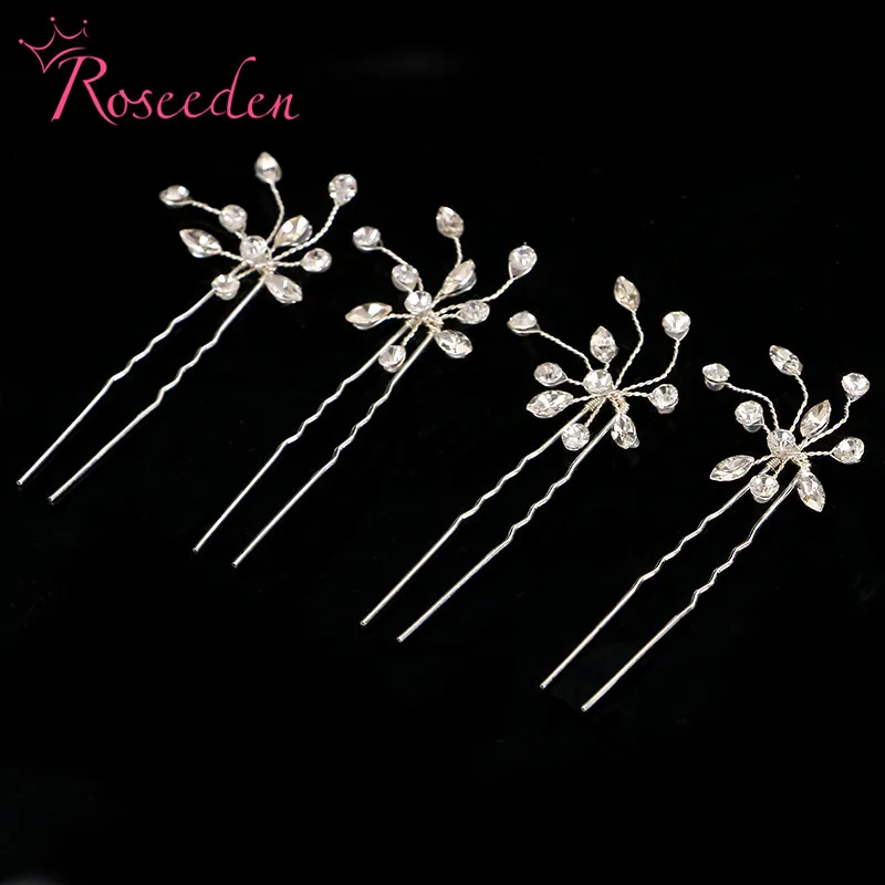 

Handmade Shiny Rhinestones Bridal Hairpins Princess Pageant Hair Pins Sticks 2PCS Per Lot Wedding Hair Accessories RE738