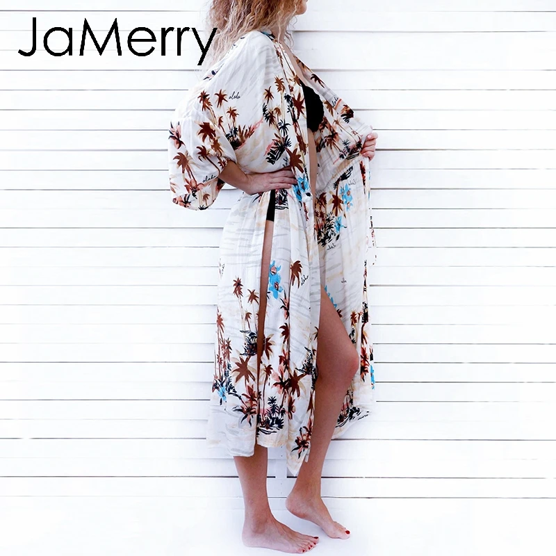 JaMerry винтажное сексуальное богемное женское длинное платье для отдыха на пляже