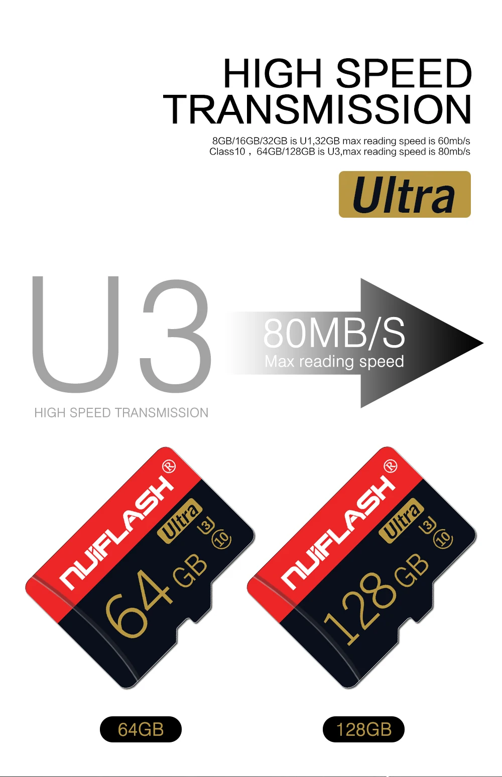 Nuiflash Micro TF cards High speed Memory cards Class 10 free shipping 8G/16G/32G/64gb Micro SD cards FOR Samsung,phone,tablets