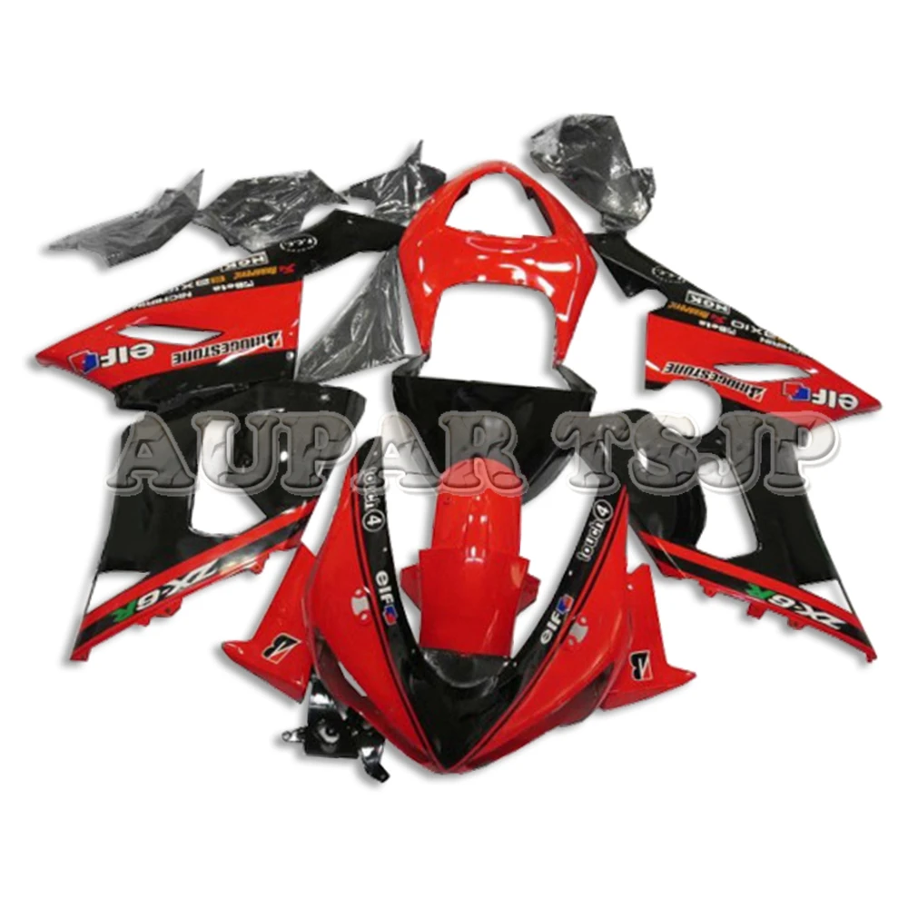 

Bright Red Black Motorcycle Fairing For Kawasaki ZX6R ZX636 2005 2006 636 05 06 ABS Injection Plastic Bodywork Fairings