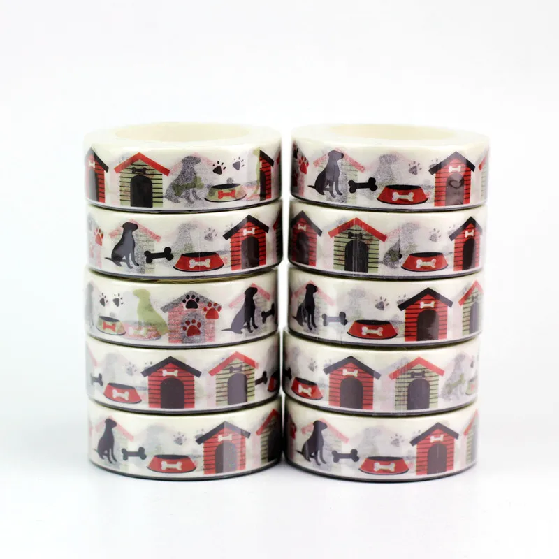 

10pcs/lot Decorative Cute Dog House Washi Tapes Paper DIY Scrapbooking Planner Adhesive Masking Tapes Kawaii Stationery