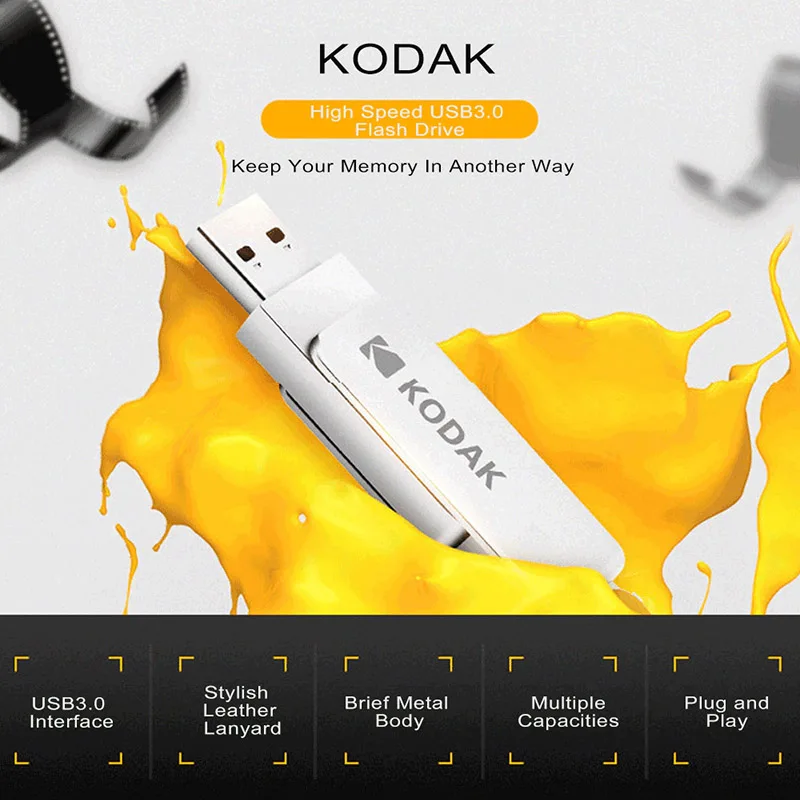 Флеш накопитель Kodak USB 256 металлическая флешка 128 ГБ 64 32 16 флэш память usb|USB