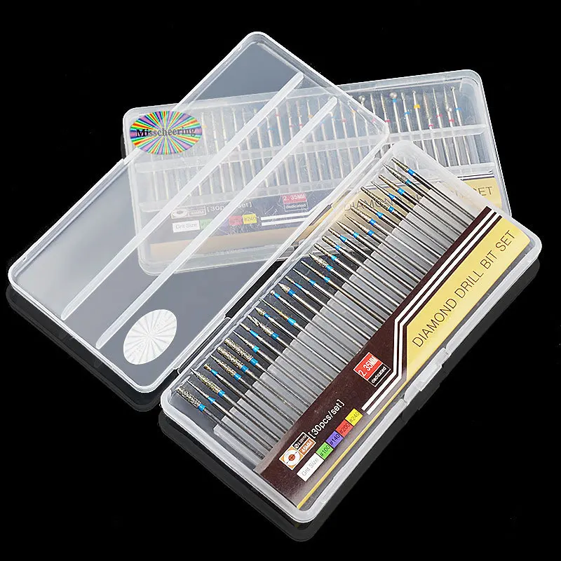 

30pcs/set Diamond Burr Electric Nail Art Machine Electric Nail Art Manicure Cuticle Burr Pedicure Pro Milling Cutter qt017