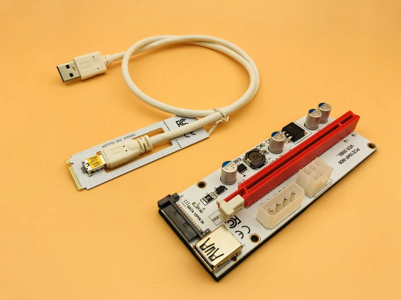 Переходник m.2 с разъемом USB 3 0 M.2 NGFF на PCI E X16 Райзер для майнинга sata 6pin 4pin molex