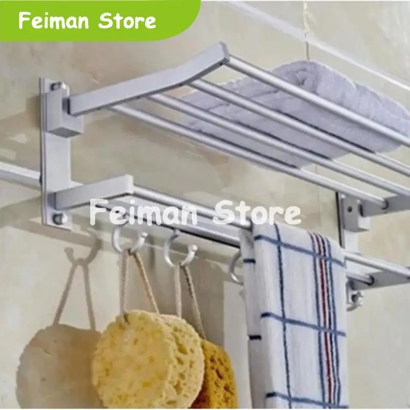 40 см алюминий Etagere De Douche Мураль Porte servette/Manteau Salle Bain En Inox Serviteur Avec 5 крючком|Полки и