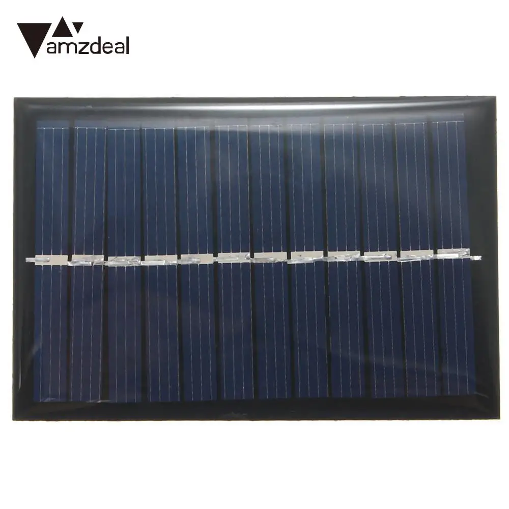 Amzdeal 6V 0 6 W солнечная батарея панель питания поли модуль DIY маленькое зарядное