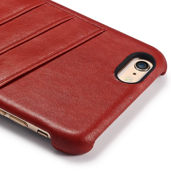 

iCarer Hand Make First Layer Cowhide Leather Back Cover Case For iPhone 6 6s Plus 5.5 Leather Cover With 3 Card Slot