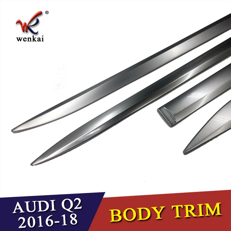 Автомобильный Стайлинг серебристый ABS 4 шт. блёстки для Audi Q2 2017 2018 хромированная